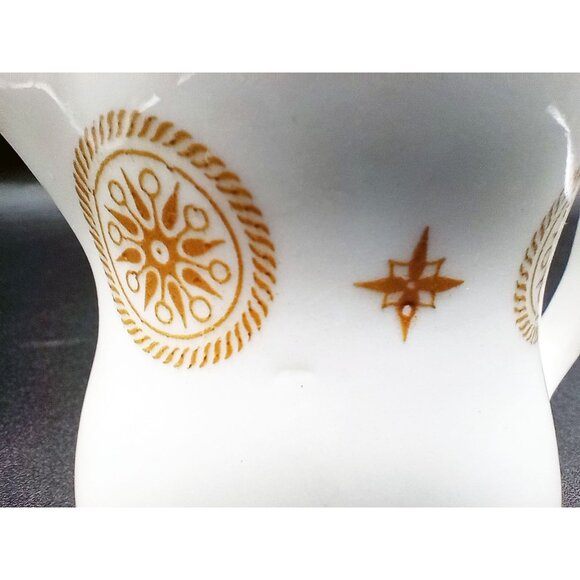 Shenango China Creamer Handle Gold Medallion Star Pattern Vintage 2.75" 1970s - Picture 5 of 14